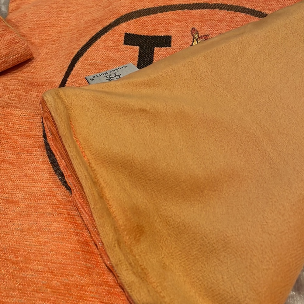2 Orange Pillow Case H Fancy Show Horse Paris Home NWOTS - Picture 4 of 5